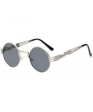 Retro Spring Legs Round Frame Glasses Steampunk Trendy Men Women Sunglasses - Bg - CC18Y6XIRSN $4.97 Square