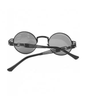 Retro Spring Legs Round Frame Glasses Steampunk Trendy Men Women Sunglasses - Bg - CC18Y6XIRSN $4.97 Square