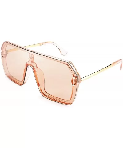 Classic Siamese One Piece Sunglasses Nice Rimless Stylish Retro Design for Women Men B2574 - 05 Champagne - CY1965EX3G0 $11.2...