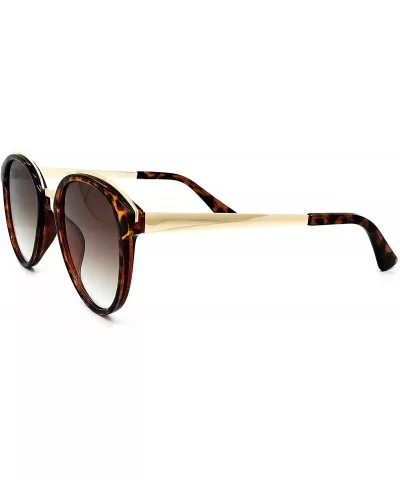 652 Premium Women Man Brand Designer Round Oval Style Mirrored Fashion Aviator Sunglasses652 - Brown - CF18H5MKM73 $12.24 Square