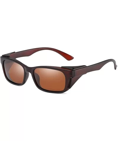 Fit Over Sunglasses for Women Men Polarized Lens Wear Over Prescription Glasses - Brown - CS18ZUUNL56 $11.49 Wrap