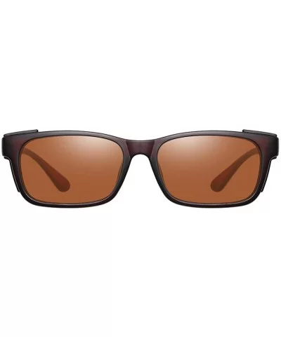 Fit Over Sunglasses for Women Men Polarized Lens Wear Over Prescription Glasses - Brown - CS18ZUUNL56 $11.49 Wrap