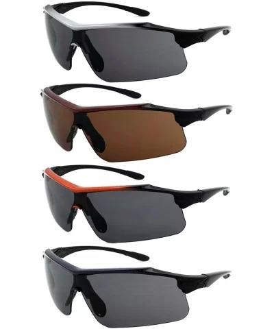 Premium Sports Wrap Sunglasses with Solid Lens 570089MT/SD - Metallic Red-black - CV12MXYNN3Q $7.77 Sport