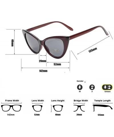 6 Packs Vintage Cat Eye Sunglasses Retro Kurt Cobain Sunglasses - Brown - C218DAGQDSK $9.15 Goggle