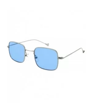 Square Diamond Shaped Framed Sunglasses with Tinted Lens EC302&306 - Ec306 Silver Frame/Blue Lens - C91832DS8L9 $5.22 Square