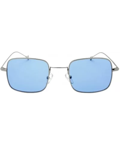 Square Diamond Shaped Framed Sunglasses with Tinted Lens EC302&306 - Ec306 Silver Frame/Blue Lens - C91832DS8L9 $5.22 Square