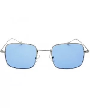 Square Diamond Shaped Framed Sunglasses with Tinted Lens EC302&306 - Ec306 Silver Frame/Blue Lens - C91832DS8L9 $5.22 Square