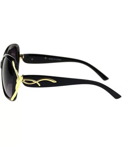 Womens Goddess Ribbon Jewel Hinge Butterfly Sunglasses - Black Smoke - CL18RLWNOHD $6.67 Butterfly