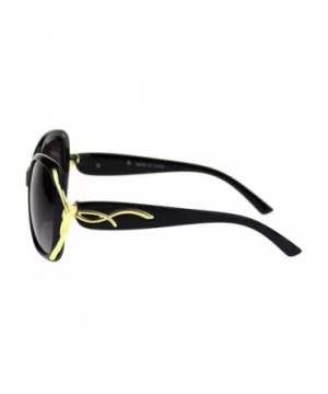 Womens Goddess Ribbon Jewel Hinge Butterfly Sunglasses - Black Smoke - CL18RLWNOHD $6.67 Butterfly