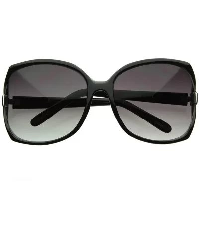 Designer Inspired Womens Oversize Sunglasses - Black - CZ116Q2LMHX $9.69 Oversized