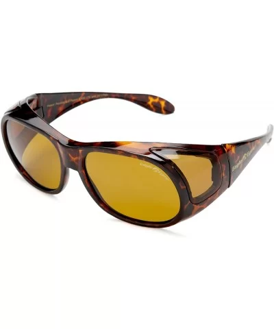 Fit Ons Polarized Sunglasses - Tortoise Frame/Gold Brown Lens - C4113KJORDB $42.74 Rimless