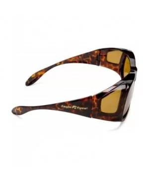 Fit Ons Polarized Sunglasses - Tortoise Frame/Gold Brown Lens - C4113KJORDB $42.74 Rimless