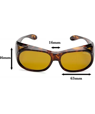 Fit Ons Polarized Sunglasses - Tortoise Frame/Gold Brown Lens - C4113KJORDB $42.74 Rimless