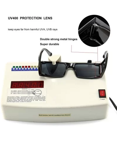 Small Rectangle Sunglasses Furturistic Rectangular Wrap Around Clout Goggles - White Frame Black Lens - CB1943MHWTQ $10.07 Re...