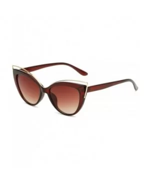 Womens 100% UV Protection Sunglasses Cat Eye Sunglasses Aviator Wayfarer Sunglasses - Brown - CJ1825QM93K $12.86 Round