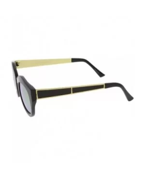 Women's Metal Bridge Colored Mirror Lens Square Cat Eye Sunglasses 46mm - Black-gold / Orange Mirror - C412O4DN9WB $6.97 Cat Eye