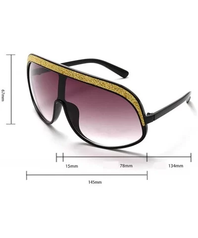 Oversized Sunglasses Fashion Crystal Glasses - Brown - CM193NXQYSU $9.96 Goggle