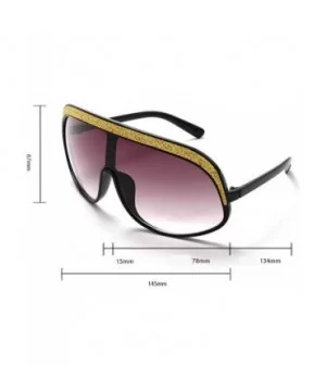 Oversized Sunglasses Fashion Crystal Glasses - Brown - CM193NXQYSU $9.96 Goggle