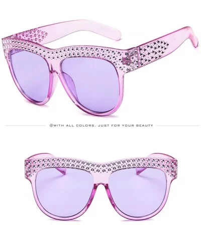 Unisex Fashion Patchwork Big Frame Sunglasses-Women Men Vintage Retro Glasses - E - CT18Q53YK62 $5.55 Oversized