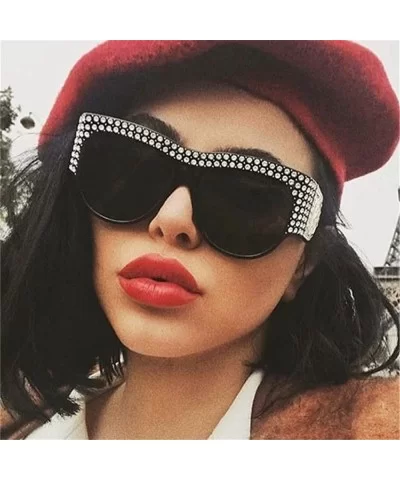 Unisex Fashion Patchwork Big Frame Sunglasses-Women Men Vintage Retro Glasses - E - CT18Q53YK62 $5.55 Oversized