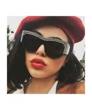 Unisex Fashion Patchwork Big Frame Sunglasses-Women Men Vintage Retro Glasses - E - CT18Q53YK62 $5.55 Oversized