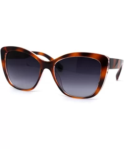 Womens Retro Oversize Cat Eye Designer Fashion Sunglasses - Tortoise Smoke - C4196R4MZH3 $6.23 Oversized