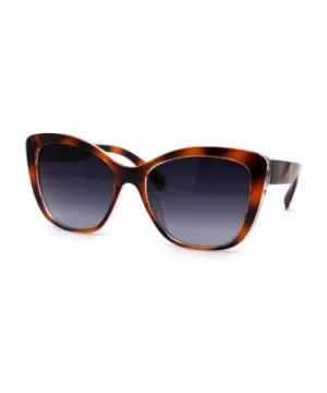 Womens Retro Oversize Cat Eye Designer Fashion Sunglasses - Tortoise Smoke - C4196R4MZH3 $6.23 Oversized