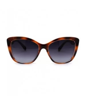 Womens Retro Oversize Cat Eye Designer Fashion Sunglasses - Tortoise Smoke - C4196R4MZH3 $6.23 Oversized