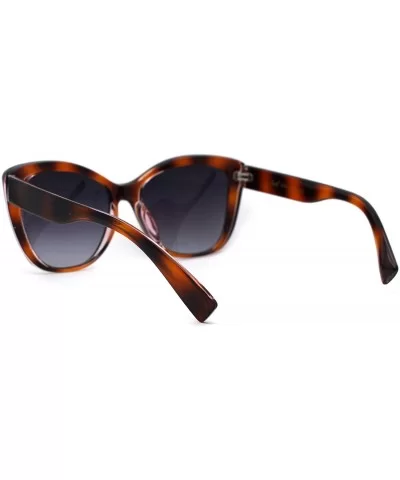 Womens Retro Oversize Cat Eye Designer Fashion Sunglasses - Tortoise Smoke - C4196R4MZH3 $6.23 Oversized