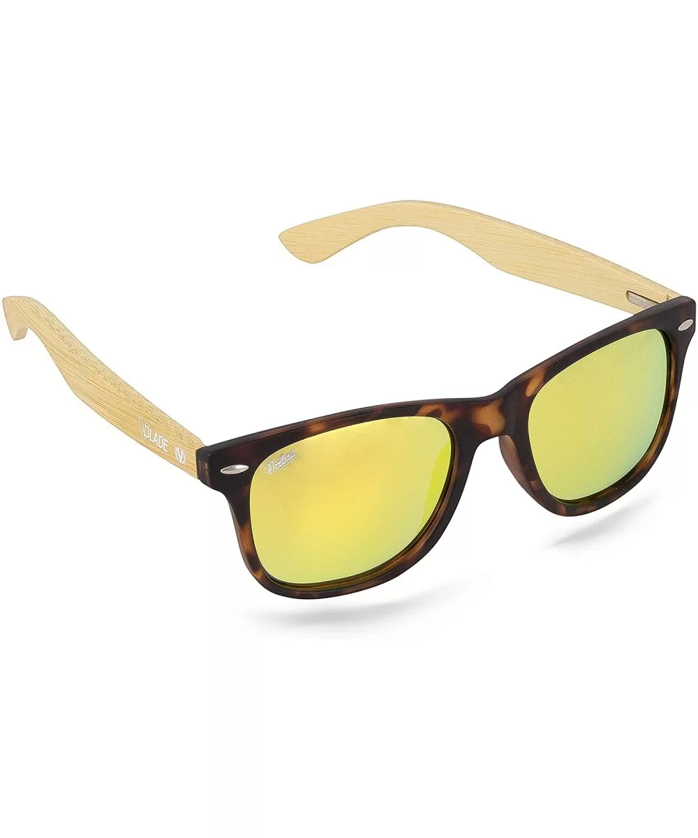 V-Blade Polarized Sunglasses - Bamboo Tortoise with Gold Lens - CQ18HZ4220L $15.46 Sport