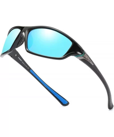 Men's Sports Polarized Sunglasses UV Protection Driving Cycling Baseball Fishing Shades D120 - Black/Blue - C818H7ZCOO6 $12.1...