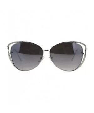 Womens Butterfly Fashion Sunglasses Double Twisted Metal Frame - Silver (Grey Mirror) - C518GHGEZ6I $7.13 Butterfly