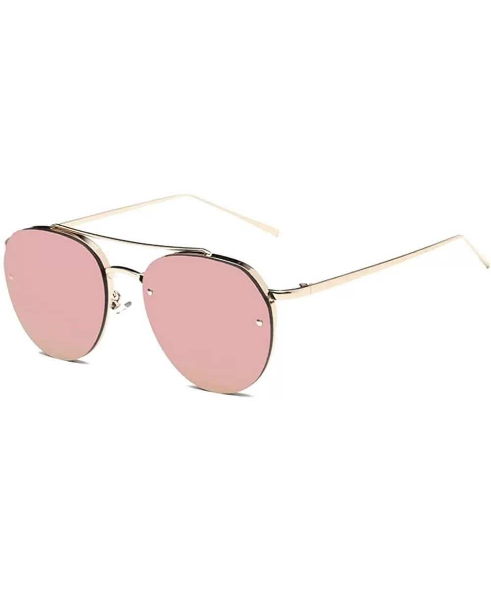 Fashion Circular Sunglasses Street Fashion Metal Frame Women Sunglasses - B - C418S5ZQ362 $5.34 Rimless