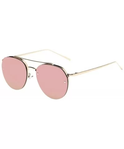 Fashion Circular Sunglasses Street Fashion Metal Frame Women Sunglasses - B - C418S5ZQ362 $5.34 Rimless