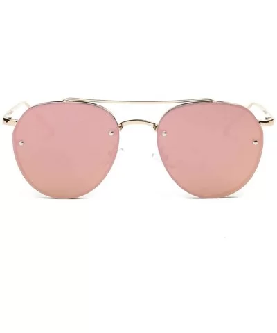 Fashion Circular Sunglasses Street Fashion Metal Frame Women Sunglasses - B - C418S5ZQ362 $5.34 Rimless