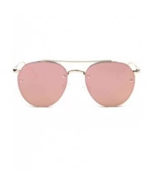 Fashion Circular Sunglasses Street Fashion Metal Frame Women Sunglasses - B - C418S5ZQ362 $5.34 Rimless