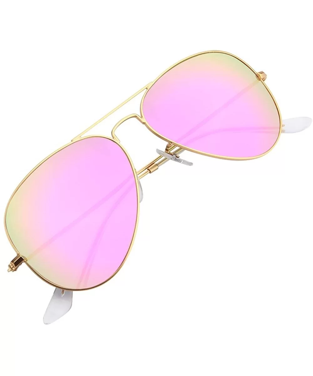 Aviator Sunglasses Polarized - Unisex Shades with Accessories - Pink - CX18790I4KN $10.54 Oversized