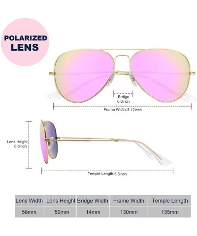 Aviator Sunglasses Polarized - Unisex Shades with Accessories - Pink - CX18790I4KN $10.54 Oversized