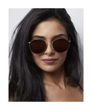 Premium Round Sunglasses For Women/Men Polarized Lens UV400 Protection - Double Bridge-brown Lens - C318GO4AKNC $21.96 Round