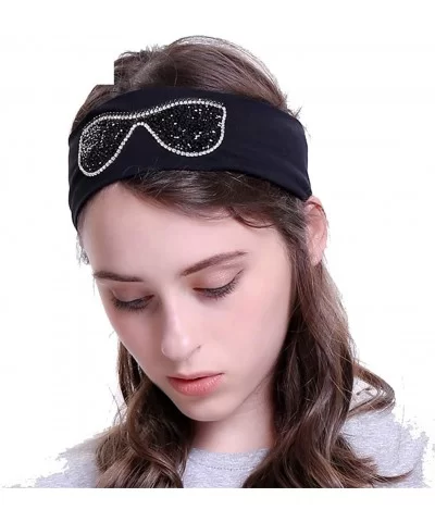 Sunglasses Headb s Elastic Stretch Headb Rhinestones Hair B - Black Black - CW18T95L70H $25.92 Wrap