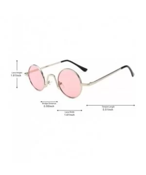 Fashion Round Metal Frame Glasses Steampunk Sunglasses1562 - Silver-pink - C818M4MD7WA $9.51 Round