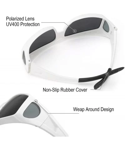 Fit Over Glasses Sunglasses HD Polarized Lenses- Wrap Around Sunglasses Wear Over Regular Glasses UV Protection - CN18Q56QM3E...