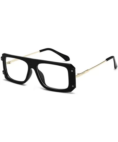 New Vintage Men Square Sun Glasses Fashion Unisex Driving Goggles uv400 NX - Black&clear - CQ18M3UI7Z5 $7.06 Rectangular