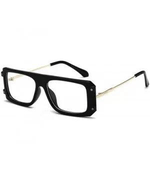 New Vintage Men Square Sun Glasses Fashion Unisex Driving Goggles uv400 NX - Black&clear - CQ18M3UI7Z5 $7.06 Rectangular