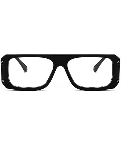 New Vintage Men Square Sun Glasses Fashion Unisex Driving Goggles uv400 NX - Black&clear - CQ18M3UI7Z5 $7.06 Rectangular