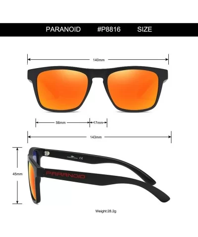 Retro Polarized Sunglasses for Men/Women UV Protection Ultra Light Classic Rectangular Mirrored Sun Glasses P8816 - CL18RKYSZ...