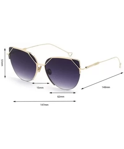 Fashion sunglasses cat eyes cat ears metal sunglasses women - E - CC18SMQH8Y5 $44.82 Aviator