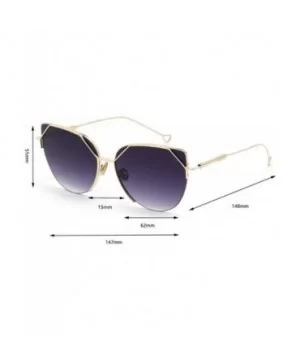 Fashion sunglasses cat eyes cat ears metal sunglasses women - E - CC18SMQH8Y5 $44.82 Aviator