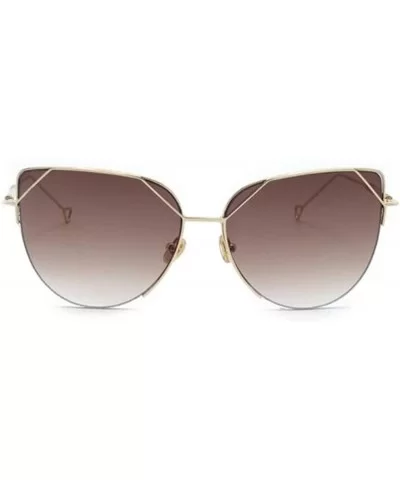 Fashion sunglasses cat eyes cat ears metal sunglasses women - E - CC18SMQH8Y5 $44.82 Aviator