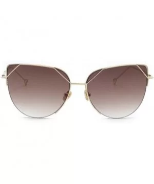 Fashion sunglasses cat eyes cat ears metal sunglasses women - E - CC18SMQH8Y5 $44.82 Aviator